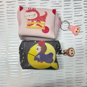 Charming Labubu Cosmetic pouch Set - Pink and Black
